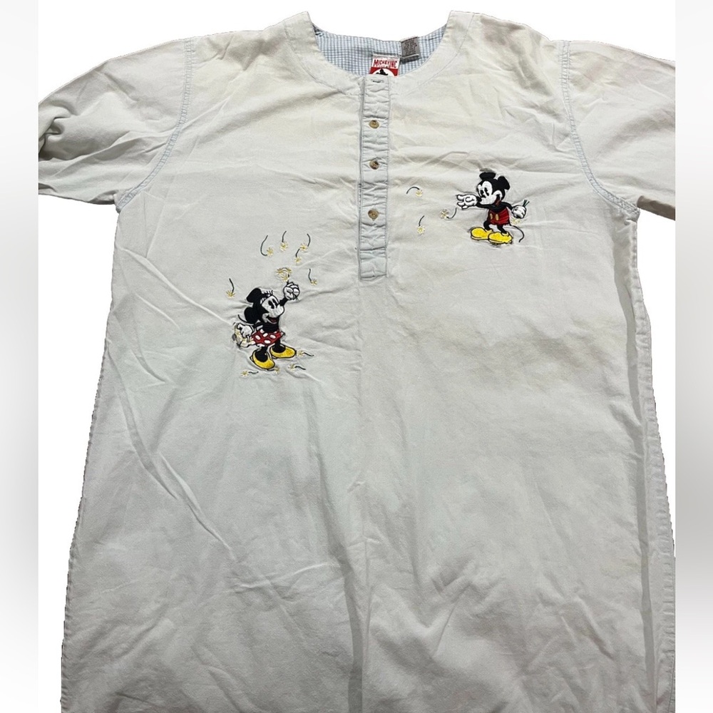 Vintage Mickey Mouse Embroidered White Tunic Adult One Size